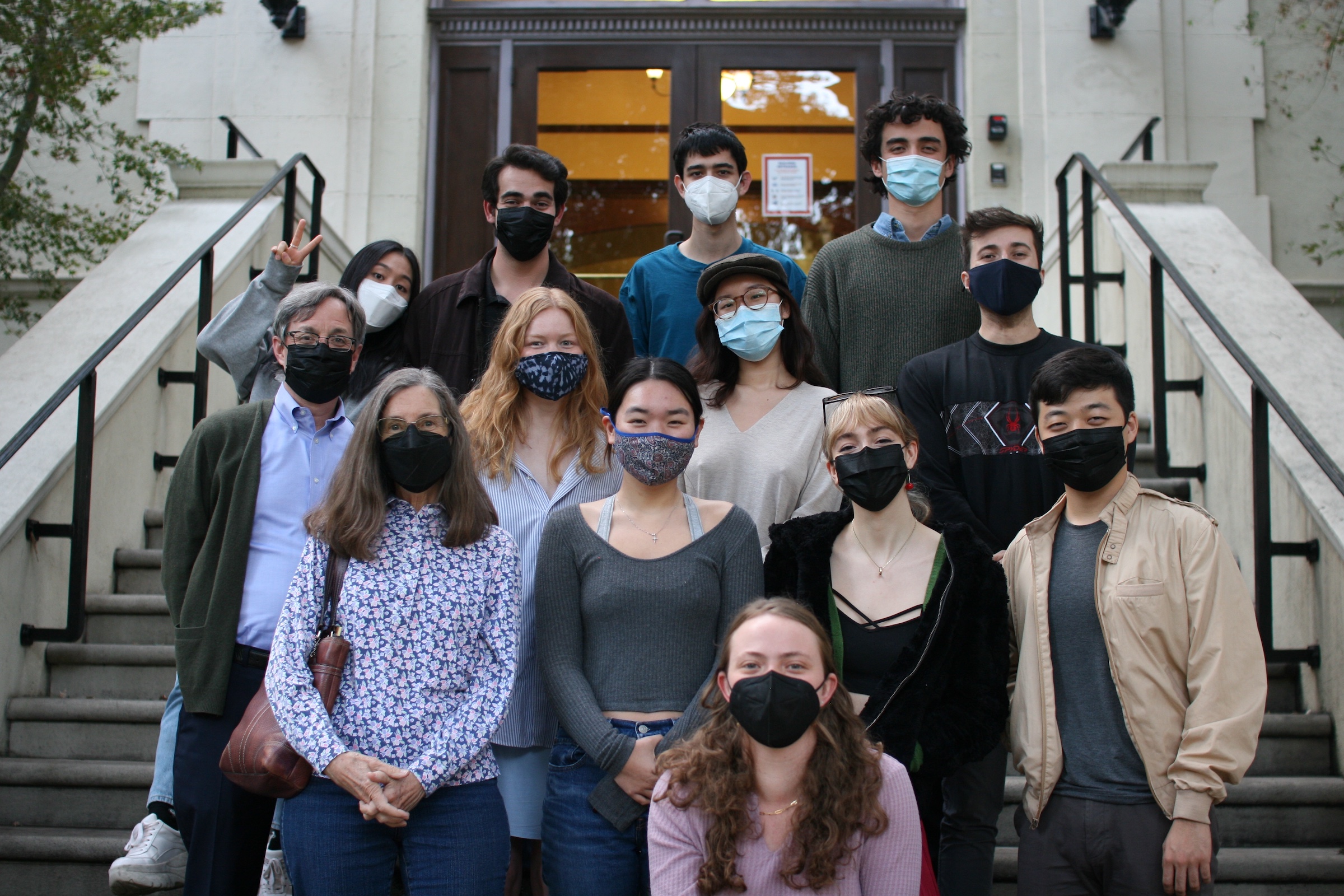 Class picture with masks